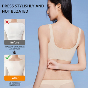 Soutien-gorge sans bretelles 2026, bretelles larges non réglables, tissu ultra-fin, ajustement sans couture, coussinets intégrés pour jeunes femmes, vêtements de nuit, vente en gros - Product Image 6