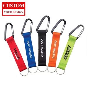 Wholesale <b>Promotional</b> <b>Keychains</b> <b>Carabiners</b> Polyester Lanyard Keychain Outdoor Climbing <b>Carabiner</b> Lanyards with Logo Custom - Product Image 1