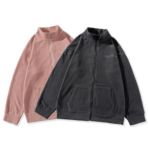 H3012 venta al por mayor Dropshipping Unisex cuello alto de gran tamaño Color sólido cremallera pulóver sudadera hombres - Product Image 1