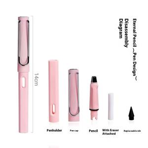 Crayons HB <span class=keywords><strong>Eternal</strong></span> Technology pour étudiants en ligne, impression sérigraphique rouge et noir, sans encre, sans découpe, sans salissure des mains - Product Image 2