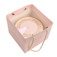 Boîte Cadeau Cylindrique Rigide Réutilisable avec Couvercle à Pompon, Luxe Rose Mat, Emballage en Papier Couché pour Fleurs, Chocolats et Bonbons