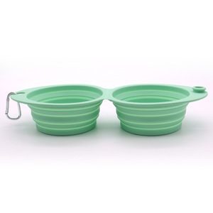Tazones de Viaje para Perros 2 en 1, Portátiles, Duraderos, Redondos, de Silicona, Plegables, con Gancho para Alimentar - Product Image 2
