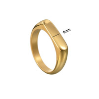 4mm 304 Edelstahl Blanko Flacher Breiter Quadratischer Siegelring für Herren Hochzeit Verlobung Party Schmuck