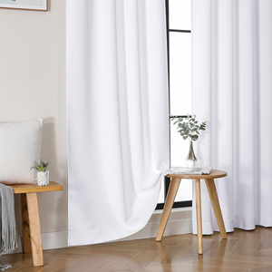 ओवेनी रॉड जेब पर्दे 2 लिविंग रूम के लिए सेट, कमरे के अंधेरे ठोस कपड़े खिड़की पर्दे के पर्दे - Product Image 2