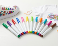 Ensemble de 12 marqueurs textiles créatifs non toxiques et lavables pour la confection de vêtements, la décoration de chaussures et l'art artisanal
