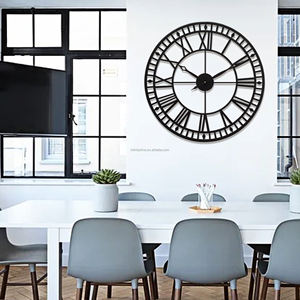 <span class=keywords><strong>Reloj</strong></span> <span class=keywords><strong>de</strong></span> pared Vintage <span class=keywords><strong>de</strong></span> hierro redondo, números romanos, clásico, para decoración del hogar - Product Image 5