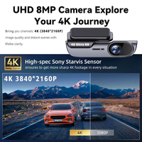 Mini Caméra de Tableau de Bord Double Objectif WiFi GPS pour Voiture, Boîte Noire Avant et Intérieure, Dashcam 4K, DVR de Voiture, Caméra de Voiture 4K