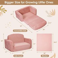 Komfortables Modernes Wohnzimmer Einzel-Sofa-Set für Kinder Extra Breites 2-in-1 Umwandelbares Kleinkind-Sofa Weicher Schaumstoff Cord