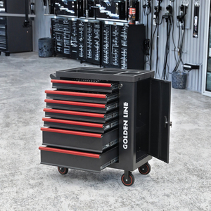 Armoire à outils en fer avec roues, peinture poudrée, personnalisable OEM, pour garage, atelier, réparation automobile, garantie 3 ans, serrure à clé, charge maximale 300 kg - Product Image 3