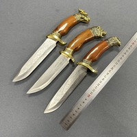 HK21R gaine texturée dorée appelant Sculpture de cerf couteau de Cosplay non aiguisé accessoire de film couteau en acier accessoires de jeu de rôle