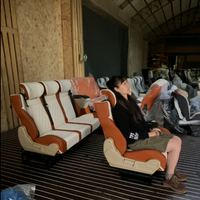 Sièges arrière pliants à 2 volets pour fourgonnette, confortables, triple siège, en cuir microfibre, design luxueux, imperméables, pour modification de camping-car