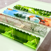 Supports de Mahjong américains en acrylique imprimés sur mesure avec poussoirs magnétiques, supports de tuiles de Mahjong à bords ondulés, ensemble d'accessoires de Mahjong
