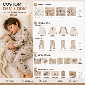 Conjunto de Pijama de Algodón Orgánico con Temática Vaquera de Alta Calidad Directo de Fábrica, Pijamas para Niños, Conjunto de Dormir de Algodón Transpirable para Niños, ODM - Product Image 5
