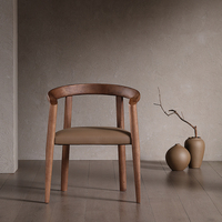 JP Chaise design italienne en bois massif Chaise longue à dossier d'hôtel Chaise d'étude avec accoudoir