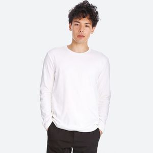 2024 vente chaude hommes 100% coton plaine T-shirt personnalisé/vente en gros hommes manches longues pas cher col rond T-shirt - Product Image 6
