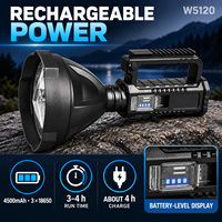 W5120 Banque d'alimentation USB rechargeable étanche avec lampe torche LED en ABS, autonomie 3-4h, 1500lm, 4500mAh pour le camping et les situations d'urgence