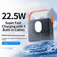 Batterie externe haute capacité 150000 mAh, charge rapide 22,5 W, 3 ports de sortie USB, double lampe d'éclairage, super chargeur