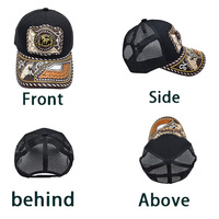 Gorra de Béisbol Unisex con Logo 3D de Metal Estilo Occidental, Estampado en Serigrafía, Cierre a Presión, Moderna, de Mezclilla y Lona, para Pesca y Playa