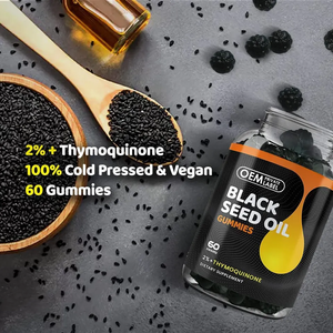 Private Label Schwarzkümmelöl-Honig-Gummibärchen, Halal-zertifizierte Schwarzkümmelöl-Gummibärchen mit Honig, Natürliches Immunsystem-Unterstützungsmittel - Product Image 3
