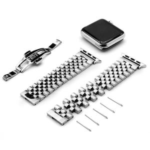 Correa de malla plateada de acero inoxidable para Apple Watch de 38 mm y 42 mm, compatible con las series 8, 7, 6, 5, 4, 3, 2, 1, SE, ISO - Product Image 4