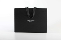 Boîte d'emballage magnétique pliable noire de luxe avec sangle de transport, boîte à couvercle rigide pour chaussures, vêtements, cosmétiques, emballage cadeau