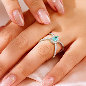 Wholesale Price Romantic Rose Pink Fusion Gold Plated Brass Cross <strong>Ring</strong> Cz Cross <strong>X</strong> <strong>Ring</strong> for Women - Product Image 5