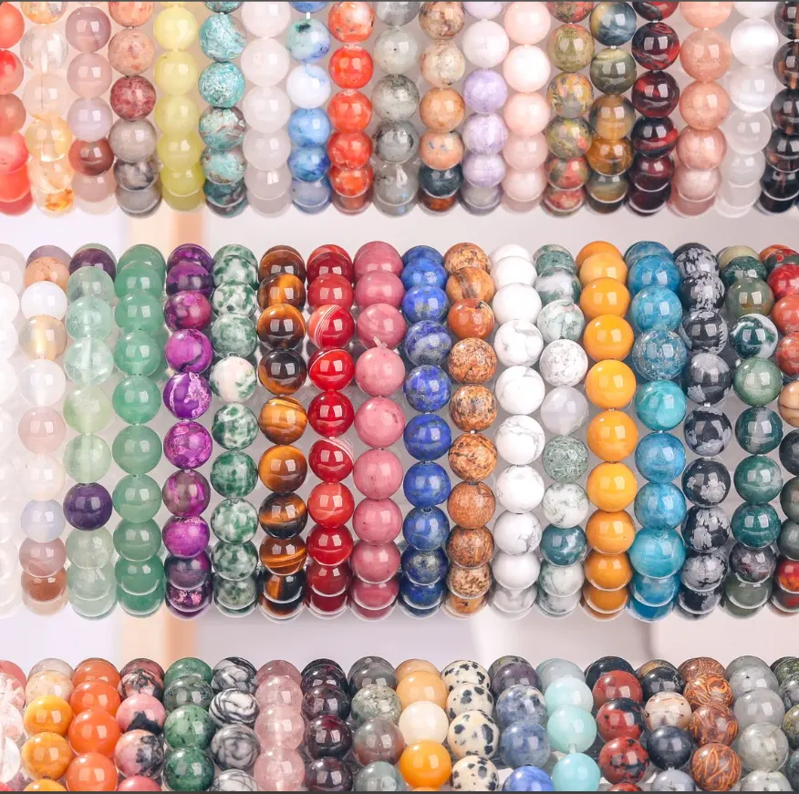 Bracelet de perles de pierres précieuses naturelles, Bracelet extensible fait main pour hommes et femmes, Bracelet en cristal de guérison