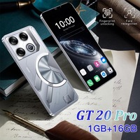 Téléphones mobiles GT20 Pro version mondiale, smartphone 5 pouces, 4G, batterie 1500 mAh, téléphones portables, 1 Go de RAM, 16 Go de ROM, déverrouillage facial, smartphone intelligent