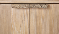 Meuble TV double en bois de chêne pour salon, buffet 4 portes en bois de chêne
