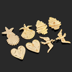 Boutons personnalisés pour usine de boutons, boutons de couture irréguliers pour vêtements, boutons en alliage de zinc en forme spéciale coquillage étoile de mer, boutons à tige en métal. - Product Image 2