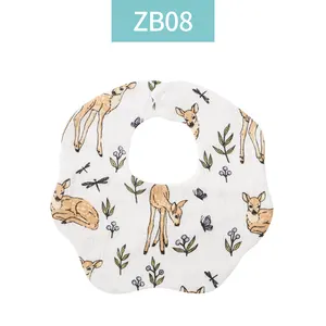 Özelleştirmek 6 katmanlar bebek Muslin önlükler % 100% pamuk bebek önlüğü Unisex 360 yuvarlak bebek Bandana önlük