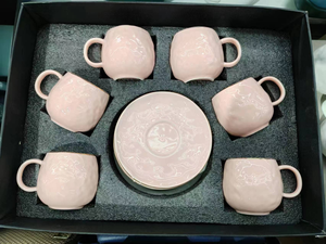 Ensemble de tasses à café turques avec soucoupes et plateau, ensemble de 6 tasses à café en céramique pour double expresso, latte, café moka, thé - Product Image 6