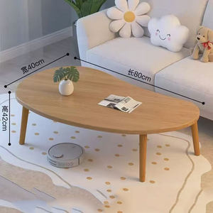 ไม้เซ็ตสำหรับห้องนั่งเล่นใบชาทรงรีทรงกลมโต๊ะด้านข้างโต๊ะชาแก้วคู่สำหรับโต๊ะบาสเก็ตบอล - Product Image 5