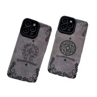 Coques de téléphone antichoc en TPU+PU de luxe vintage de marque pour iPhone 16, style streetwear tendance, vente en gros