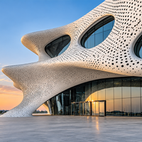 Panneau de revêtement en aluminium perforé à double courbure 3D personnalisé pour mur-rideau paramétrique