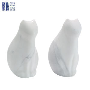 Изготовленная на заказ резная фигурка кошки из белого натурального мрамора, декоративная скульптура животного для интерьера виллы - Product Image 1
