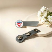 Plaques et badges personnalisés en alliage de zinc plaqué argent sur mesure pour cadeaux d'entreprise