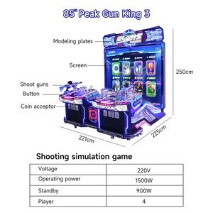 Máquina de Juego Arcade de Tiro con Monedas para Interiores, <span class=keywords><strong>Simulador</strong></span> de Pistola, Construcción de Metal y Plástico, en Inglés, 1 Año de Garantía, para Locales de Entretenimiento - Product Image 3