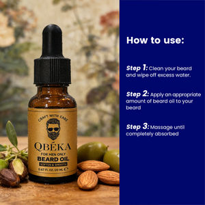 QBEKA Huile de Jojoba Biologique et Huile d'Argan de Haute Qualité pour Hommes - Hydratant <span class=keywords><strong>Barbe</strong></span> - Soulage les Démangeaisons et Adoucit la <span class=keywords><strong>Barbe</strong></span> - Product Image 5