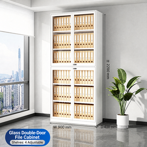 Minimalist White Filing Cabinet 2 Doors 2 <b>Drawers</b> 3 Shelves <b>Office</b> Furniture Home <b>Office</b> Freestanding MDF Storage <b>Unit</b> - Product Image 6