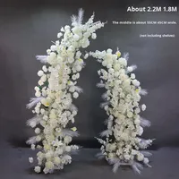 Arco Floral Artificial para Boda, Modelo Horn, Arreglo Floral Terminado, Soporte Floral, Arco de Puerta, Arco Floral para Bodas al Aire Libre