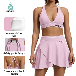 Maßgeschneidertes Damen-Yoga-Set: Schnelltrocknender Sport-BH und Plissierter Rock für Frauen in Übergrößen mit Hoher Stützfunktion - Product Image 1