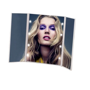 ZQGLOW 현대적인 디자인 3 중 여행 LED 조명 빛나는 데스크탑 메이크업 화장대 거울 공주 스타일 ABS + 유리 화이트/블랙/레드 - Product Image 2