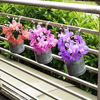Jardinière suspendue en métal galvanisé, support en métal, balustrade de balcon, pot vintage avec crochet amovible, clôture de jardin, 3 pièces