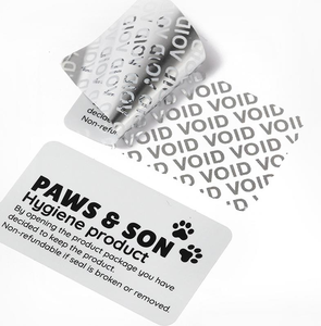 Logo-transfer sticker label voor anti-fraude gebruik, void beveiligingszegels in zilver, rood, blauw, goud en gele kleuren - Product Image 2