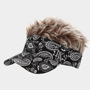 Casquette à visière amusante pour hommes avec perruque imprimée Polynésie pour le sport, le cyclisme, les voyages, les fêtes et l'extérieur – Vente en gros - Product Image 5