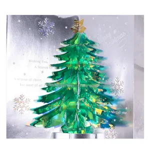 3d Pop-up-Weihnachts karten Bronzing Laser Holographie Frohe Weihnachten Baum Geschenk Gruß karte mit Umschlag