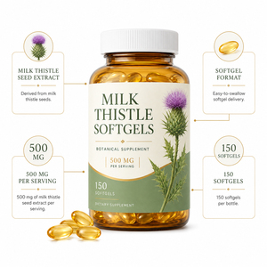 Suplemento de lactancia de marca privada con berberina, silimarina y extracto de diente de león, cápsulas blandas de cardo mariano para el apoyo a la salud del hígado - Product Image 5