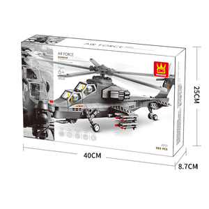 Juguetes educativos para niños, Serie de partículas pequeñas, WZ10, helicóptero, <span class=keywords><strong>Gunship</strong></span>, modelo ensamblado, bloques de construcción, juguete para niños - Product Image 4