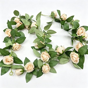 Guirlandes de roses artificielles Dx, blanc, champagne, pêche, rose, violet clair, bleu clair, 200g, décoration de mariage, décoration de la maison, à suspendre au sol ou au mur - Product Image 2